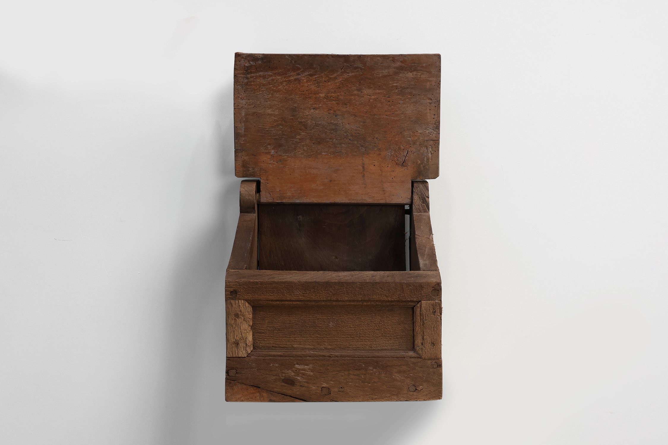 Antique French Oak Wall Salt Box, ca. 1850thumbnail